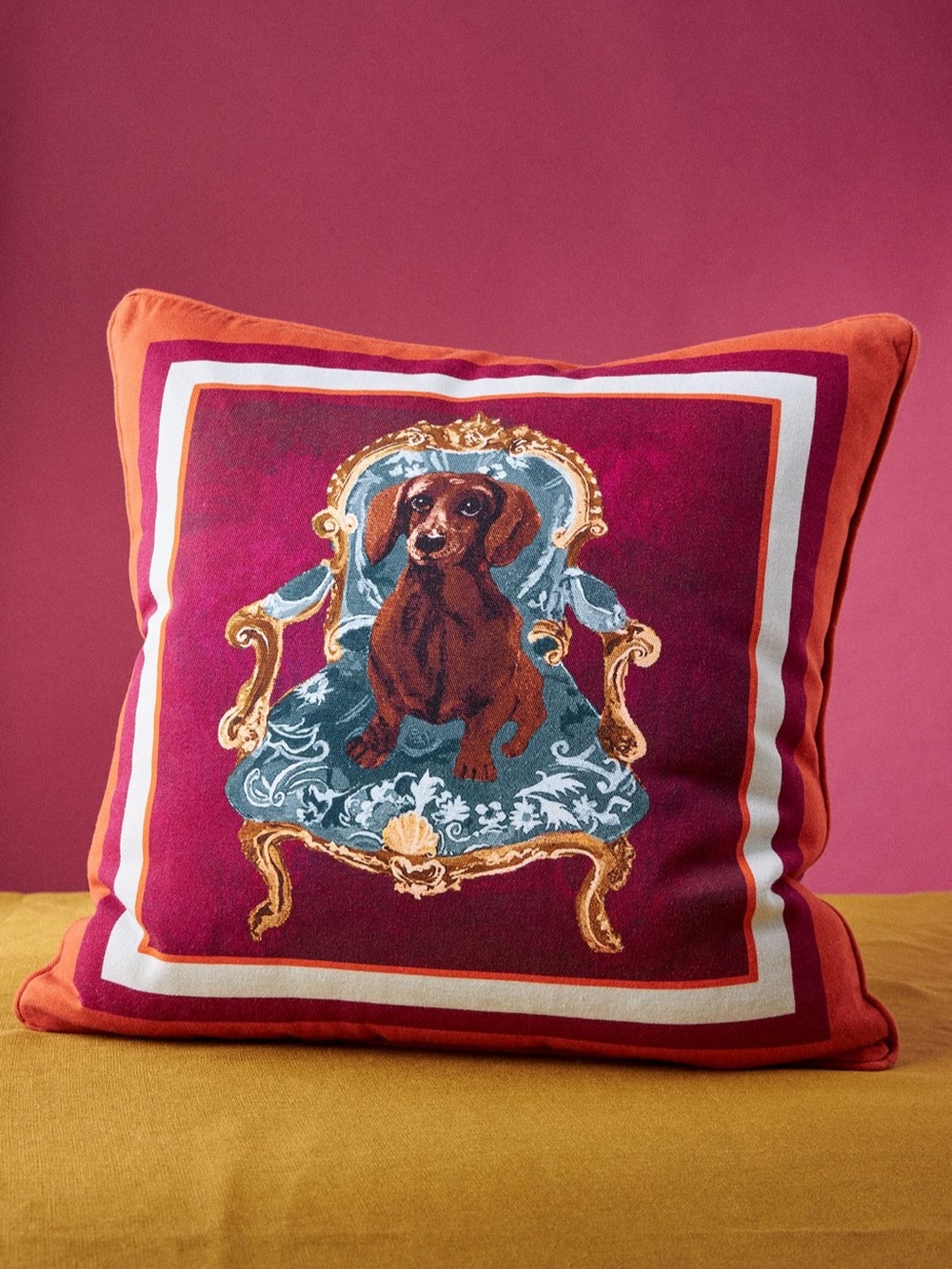 Anthropologie Decorative Dachshund Throw Pillow